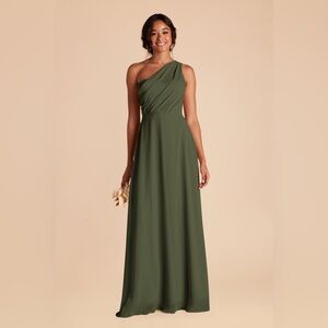 Birdy Grey Olive Green One-Shoulder Maxi Dress
